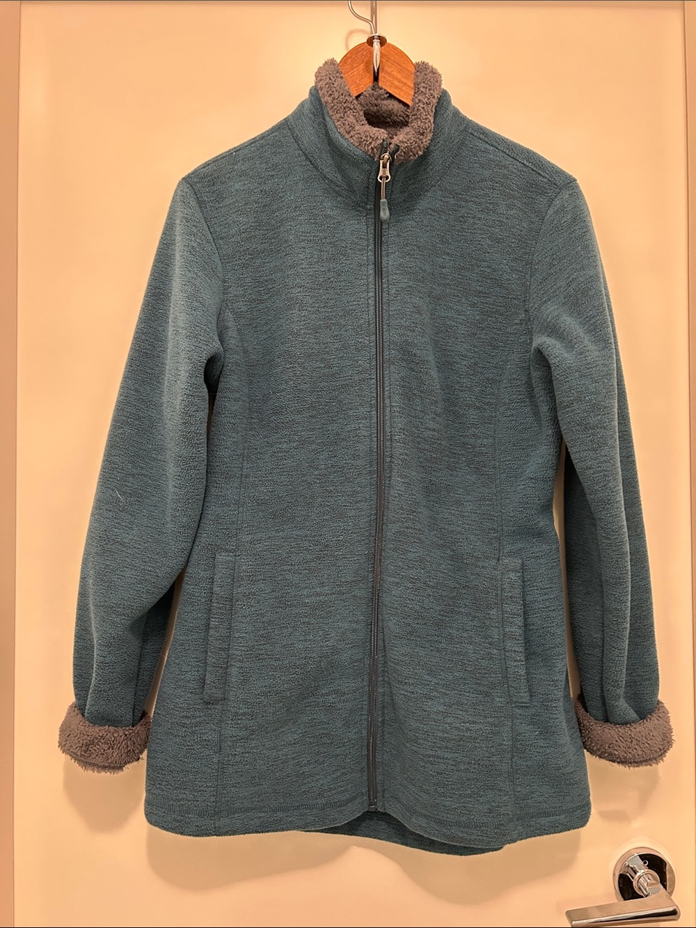 Weatherproof Teal Full-Zip Teddy Jacket with Plush Trim
